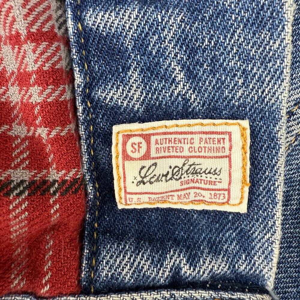 Levi's Signature Denim Jacket Men's L Standard Trucker Flannel Lined Vintage VTG - Picture 8 of 13